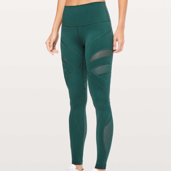 LULULEMON Wunder Under High-Rise Tight Teal *Mesh 28" - Picture 1 of 8